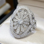 Vintage Sparkling Zirconia Sunflower Ring