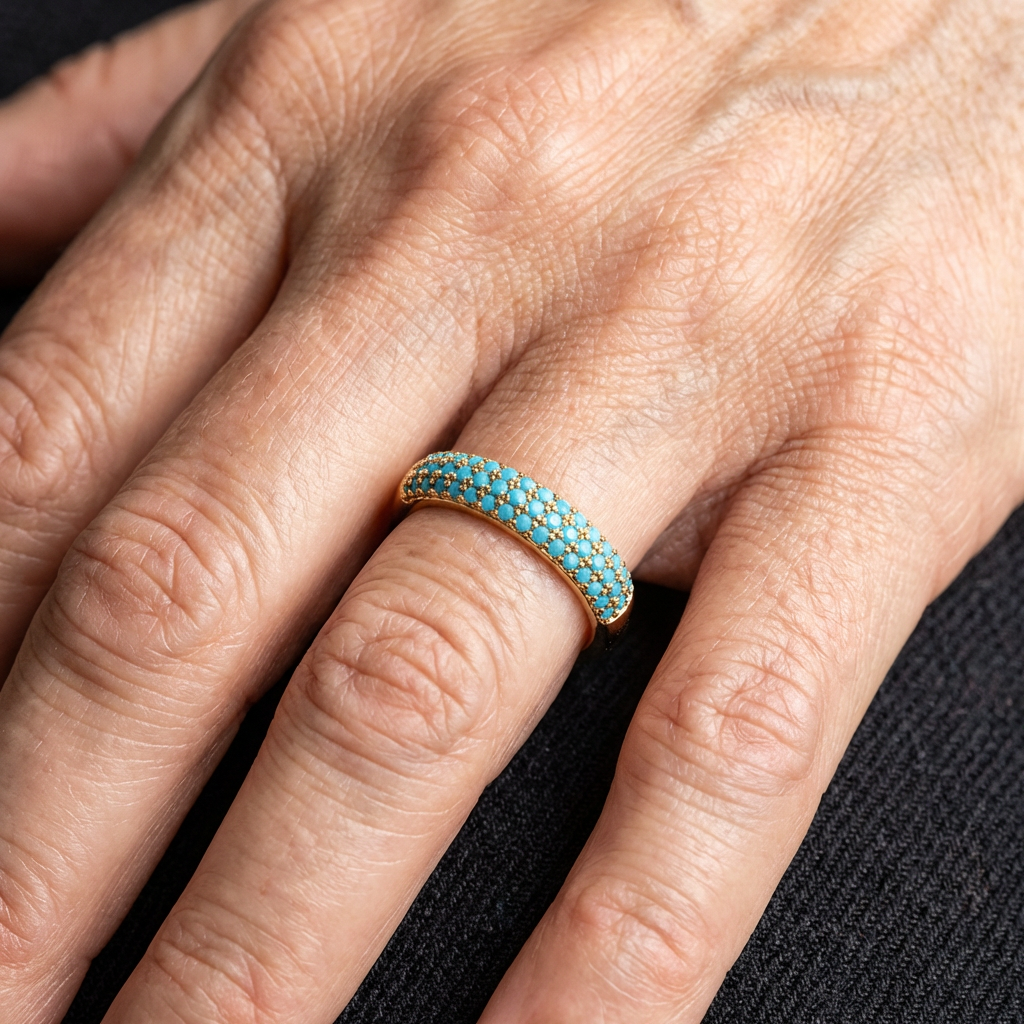 Vintage Turquoise Gold-Plated Ring