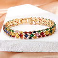 Multicolour Crystal Wide Tennis Bracelet