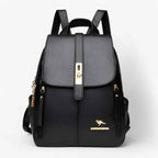 Faux Leather Backpack with Organised Inner Compartments