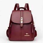 Faux Leather Backpack with Organised Inner Compartments