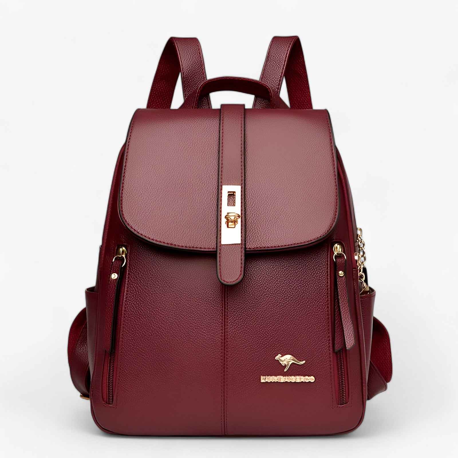 Faux Leather Backpack with Organised Inner Compartments