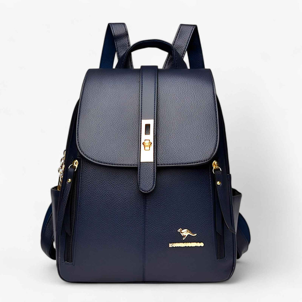 Faux Leather Backpack with Organised Inner Compartments