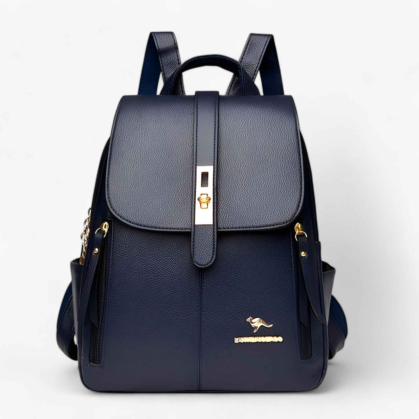 Faux Leather Backpack with Organised Inner Compartments