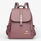 Faux Leather Backpack with Organised Inner Compartments