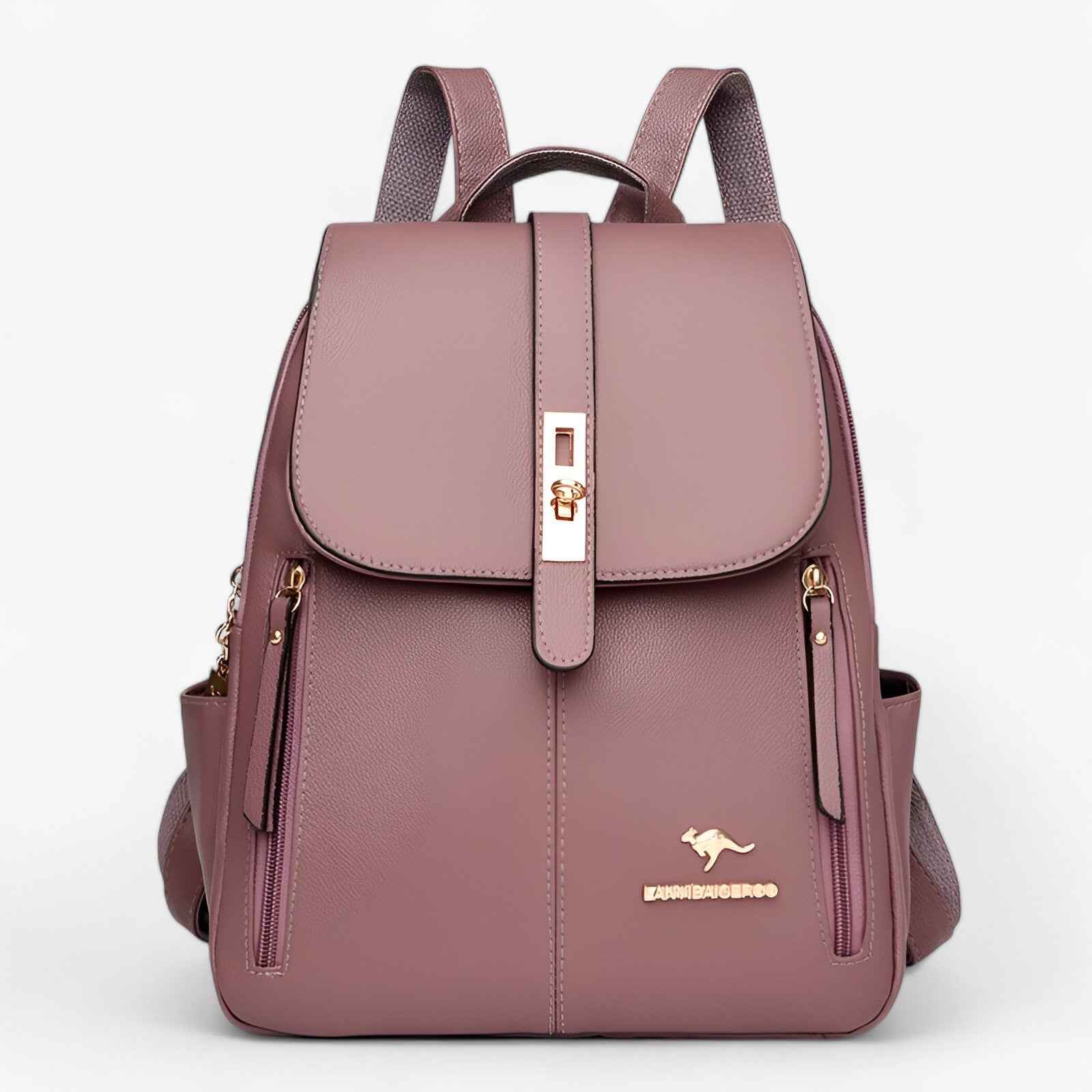 Faux Leather Backpack with Organised Inner Compartments