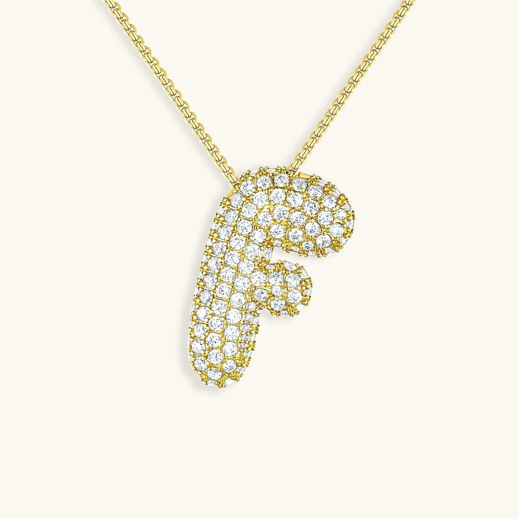 Pavé Bubble Initial Necklace