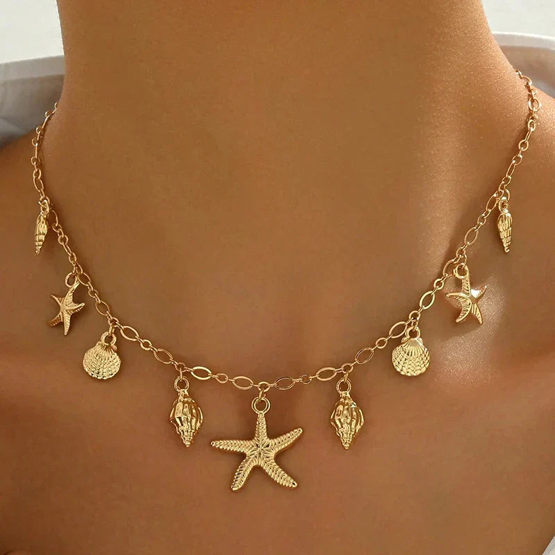 Starfish and Shell Necklace