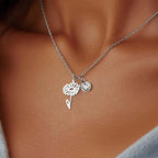 Personalised Birthstone and Birth Flower Necklace