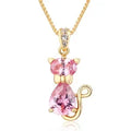 Ketting met kristallen kattenhanger