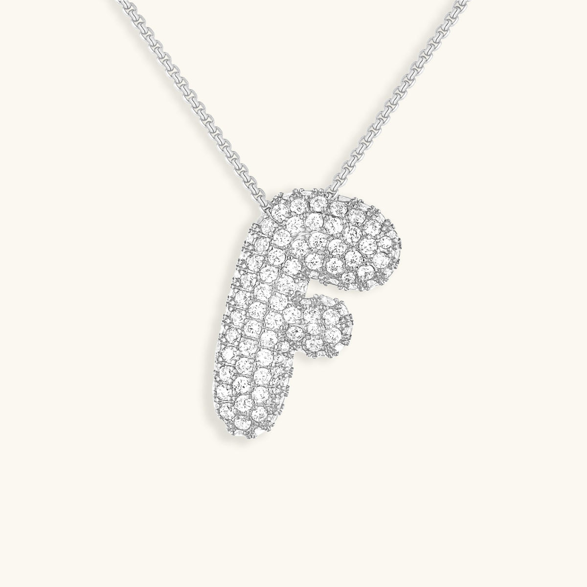 Pavé Bubble Initial Necklace