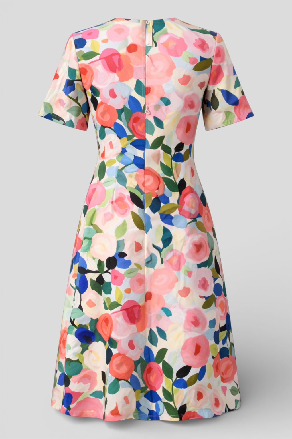 Jurk met bloemenprint in linnenlook en luchtige pasvorm