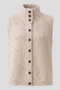 Sleeveless Knit Cardigan with Button Front and Textured Stitch