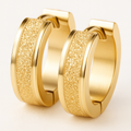 Frosted Band Huggie Earrings