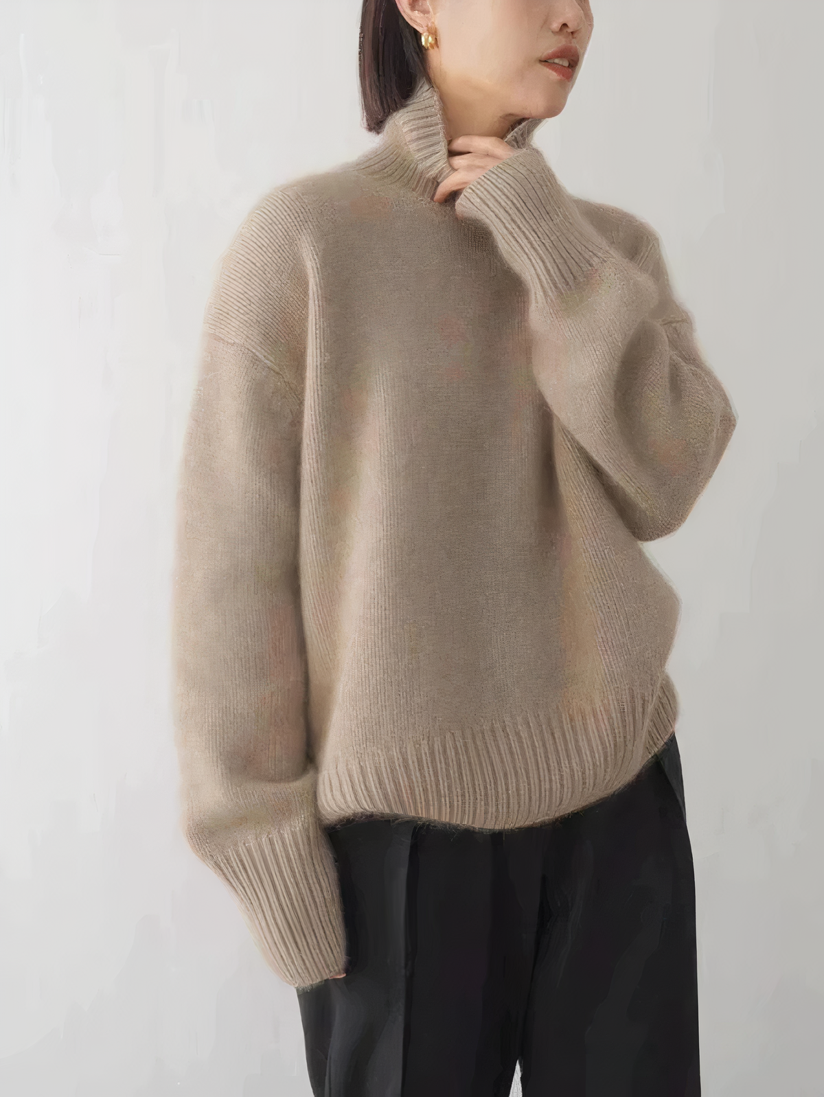 Oversized Roll-Neck Jumper with Relaxed Long Sleeves
