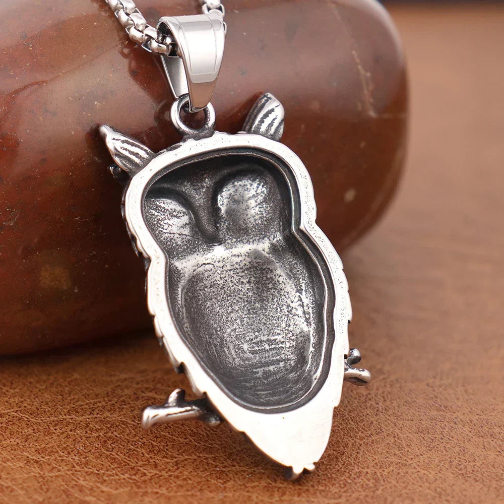 Vintage-Style Celtic Owl Pendant Necklace