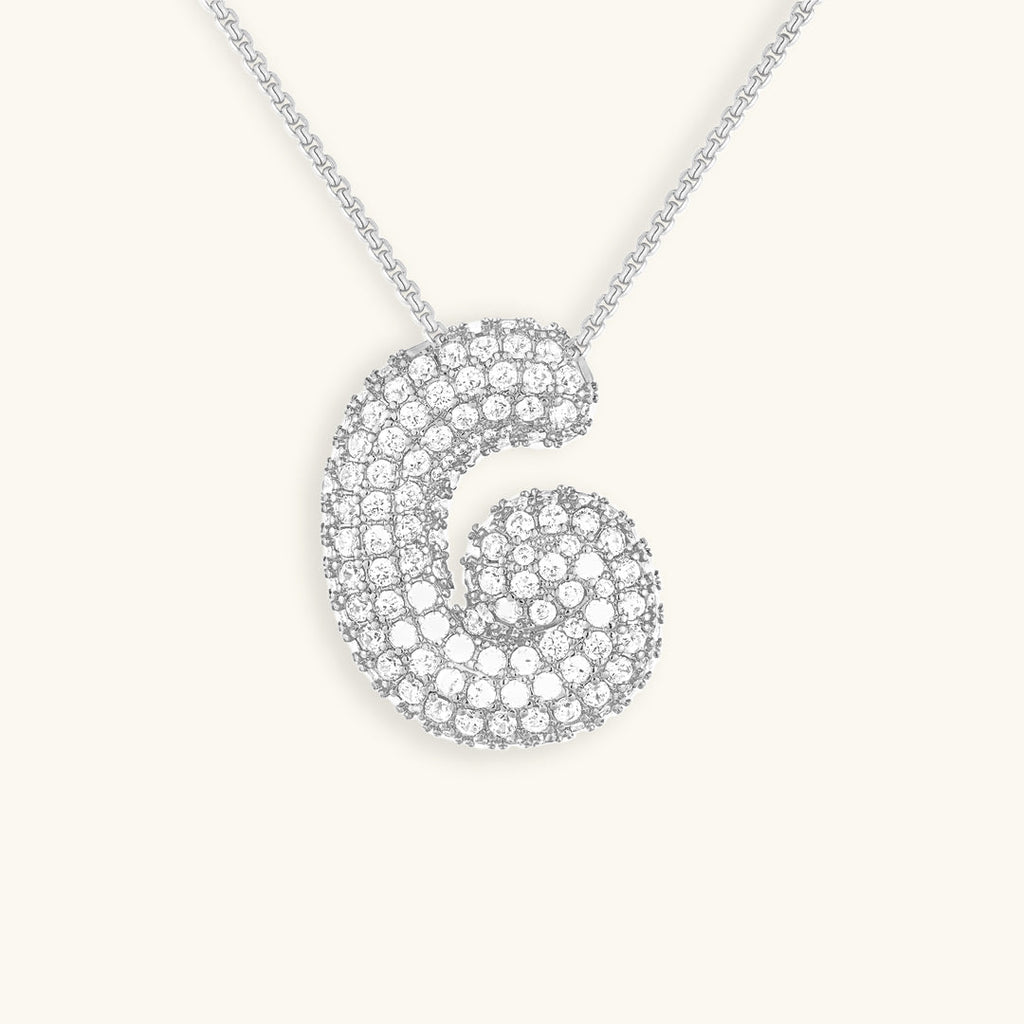 Pavé Bubble Initial Necklace