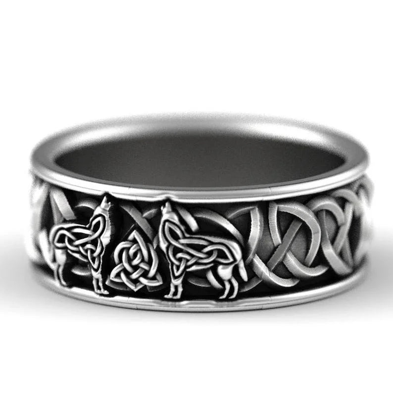 Viking Wolf Statement Ring