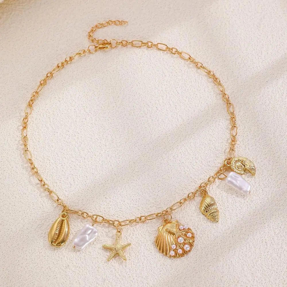 Pearl Starfish Ocean Necklace in Two Styles