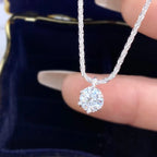 Sterling zilveren ketting met moissaniet solitairhanger