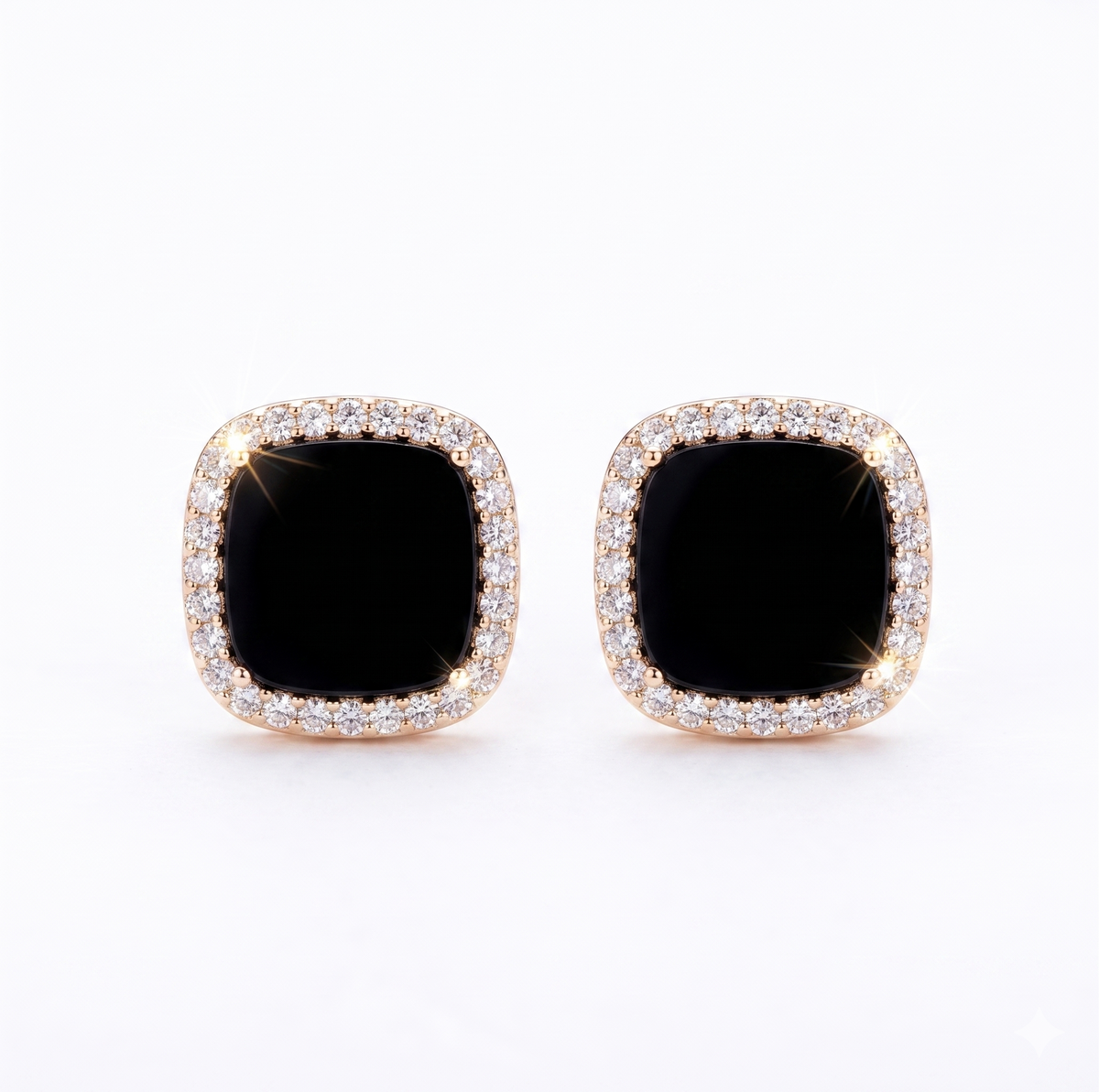 Square Rhinestone Stud Earrings