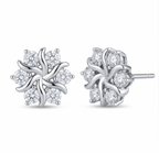 Crystal Flower Burst Stud Earrings