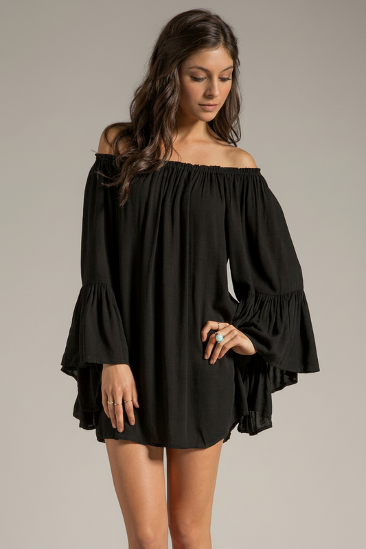 Loose-Fit Chiffon Dress – Lightweight Midi