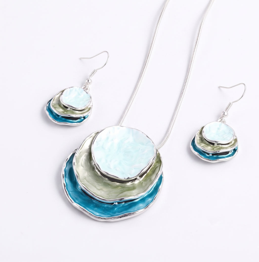 Bohemian drielaagse emaille sieradenset