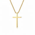 Bezel Cross Necklace in Gold Tone