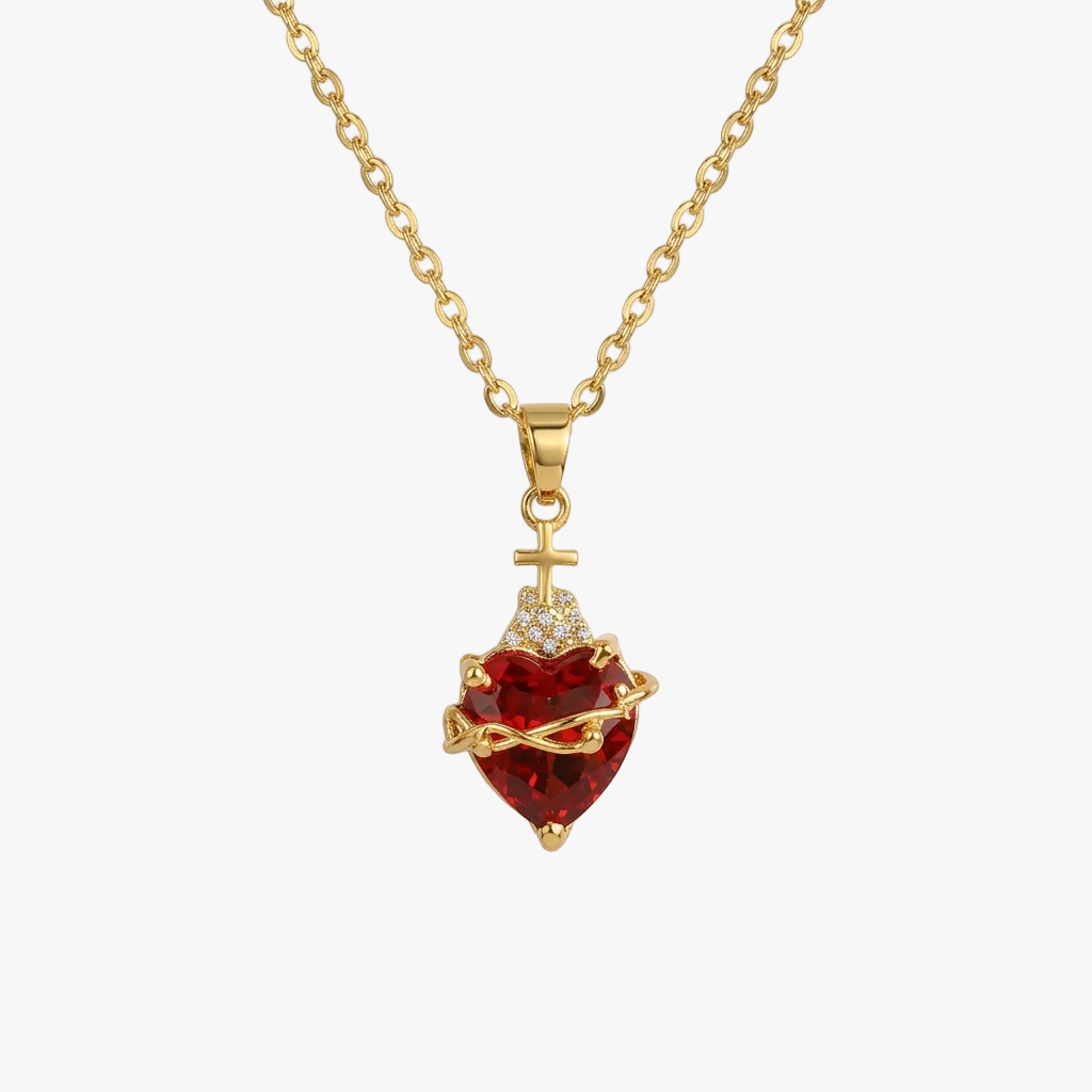 Gold-Plated Heart Faith Necklace