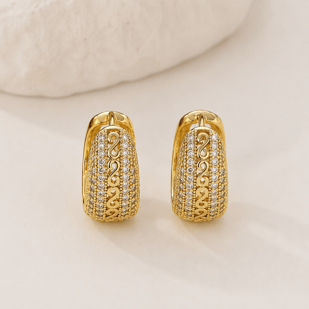 Gold-Plated Bohemian Turquoise Bead Earrings
