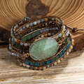 Wikkelarmband met groene aventurijn