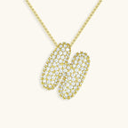 Pavé Bubble Initial Necklace