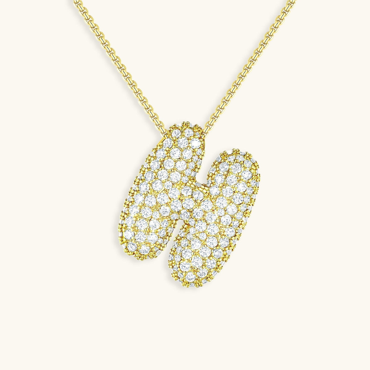 Pavé Bubble Initial Necklace