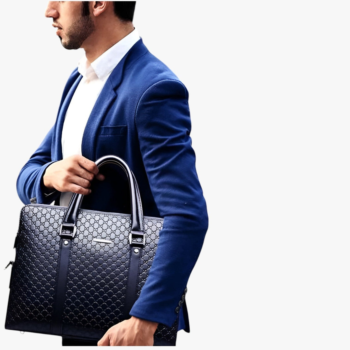 Ruime, hoogwaardige leren laptoptas voor heren