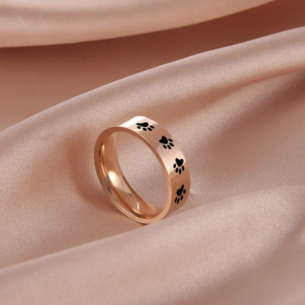 Handcrafted Stainless Steel Paw Print Ring