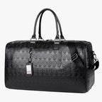 Maxi Black Travel Bag with Embossed Skull Print
