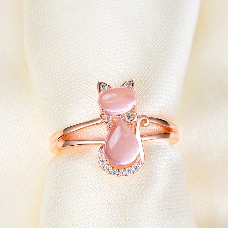 Kattenring in roségoudkleur