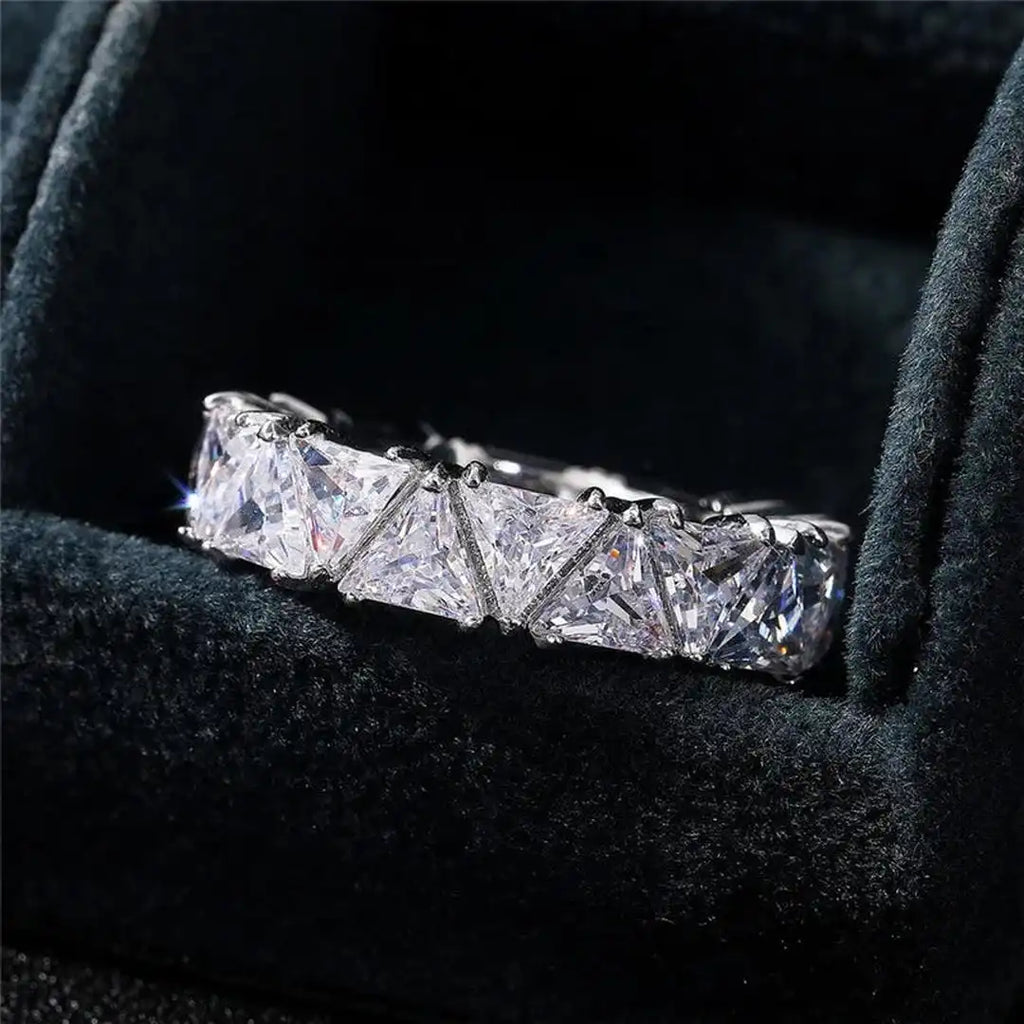 Vintage-Style Triangle Stone Ring