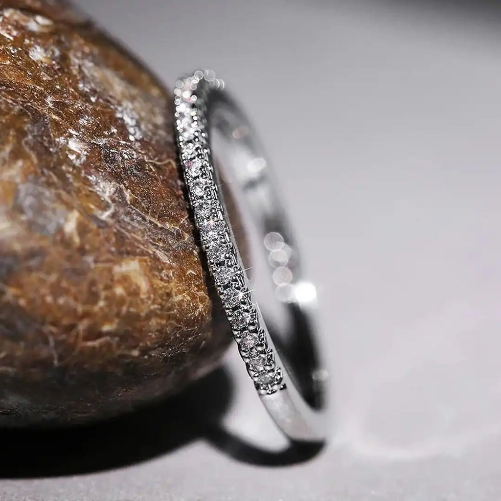 Minimalist Zirconia Ring in Three Metal Tones