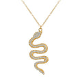Goudkleurige slangenhanger met diamantlook-stenen
