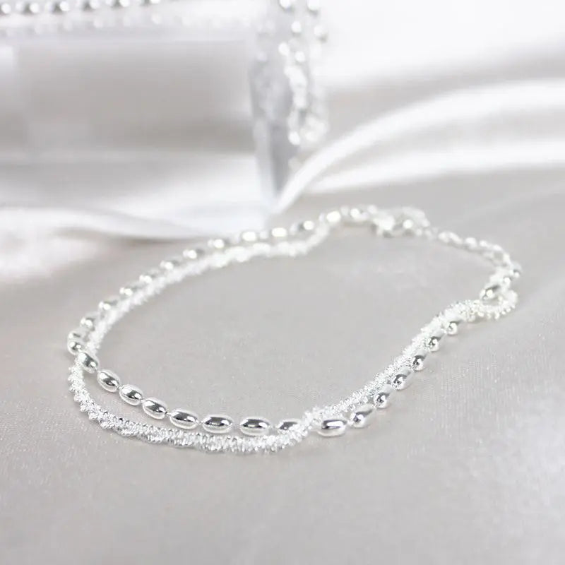 Silver-Tone Bracelet Set with Zirconia Stones