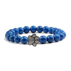Paw Charm Bracelet with Stone Beads in Many Colours