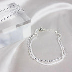 Silver-Tone Bracelet Set with Zirconia Stones