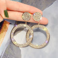 Oorhangers met cirkelvormige ring en zirkonia