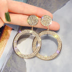 Oorhangers met cirkelvormige ring en zirkonia