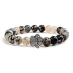 Paw Charm Bracelet with Stone Beads in Many Colours