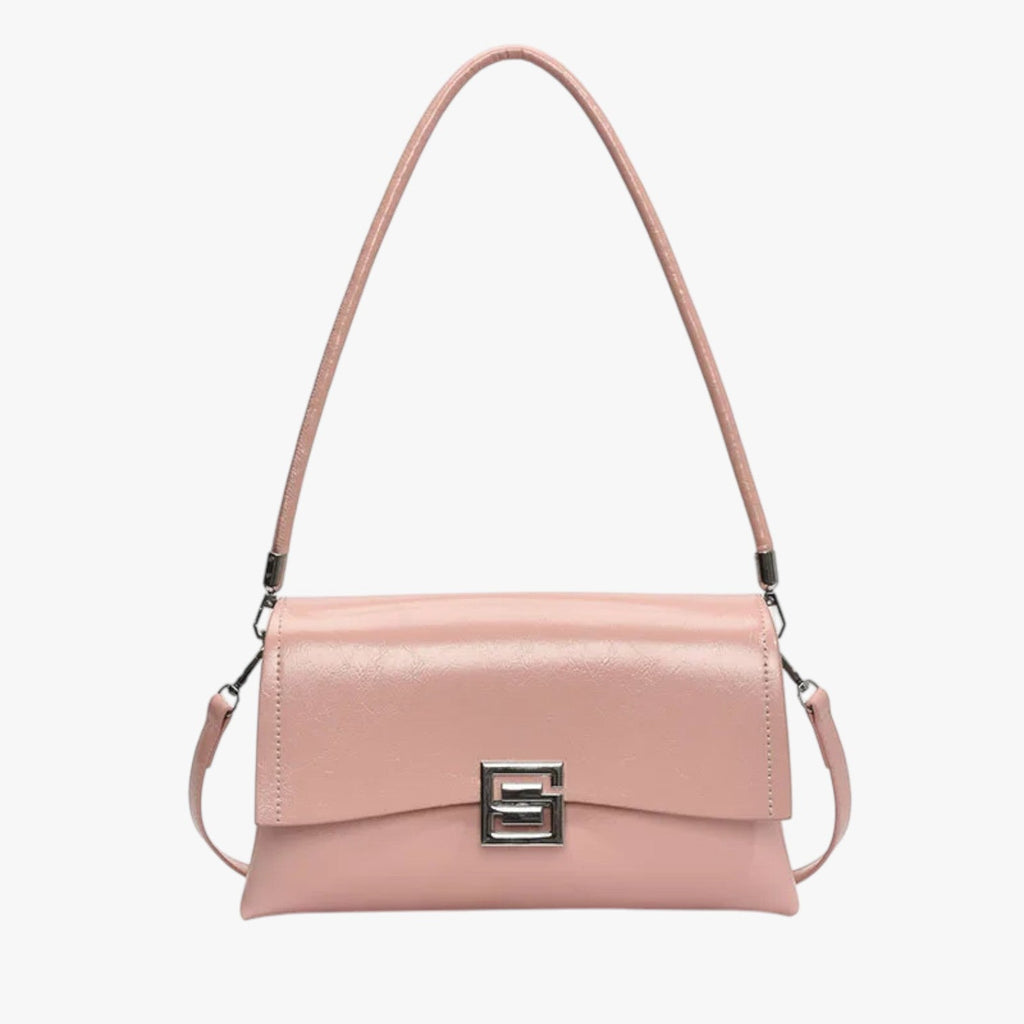 Embossed Glossy Shell Bag with Luxurious Finish