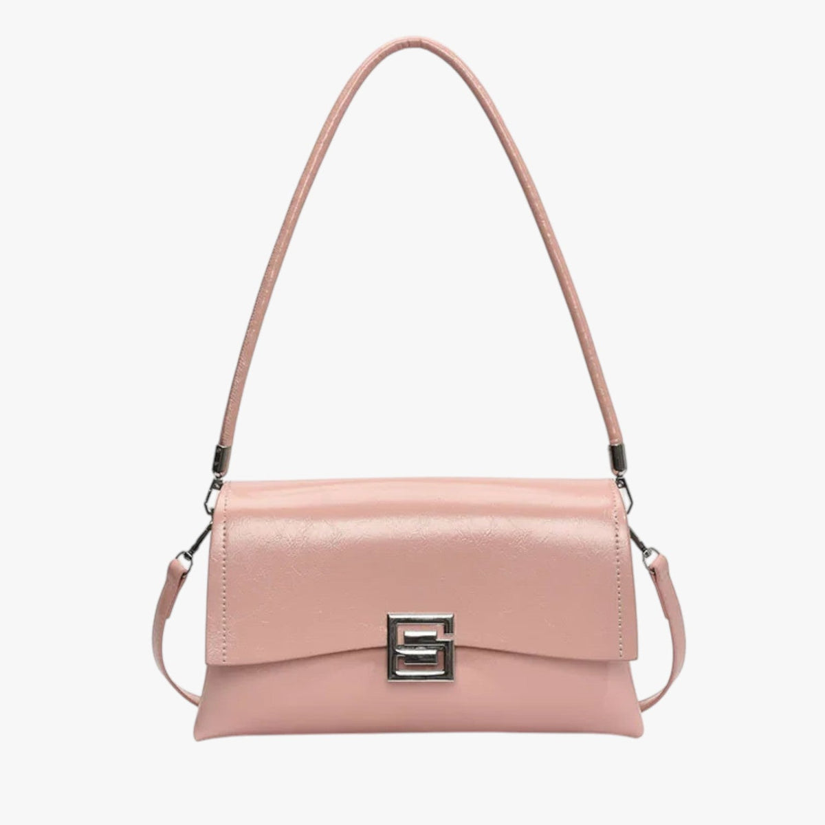 Embossed Glossy Shell Bag with Luxurious Finish