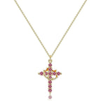 Cross and Crown Necklace in Many Finishes